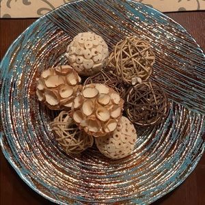 Copper and blue accent bowl